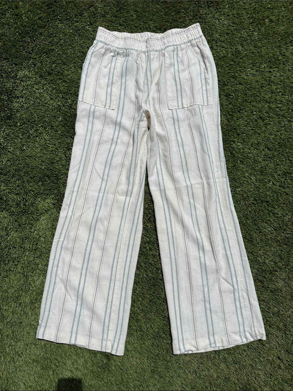 Linen Blend Wide Leg Pants